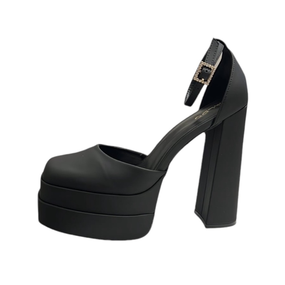 Aldo Black Ankle Strap Platform Pumps Size 8.5 - Picture 6 of 10